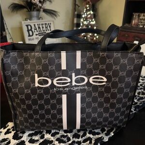 Bebe Monochrome Logo Tote